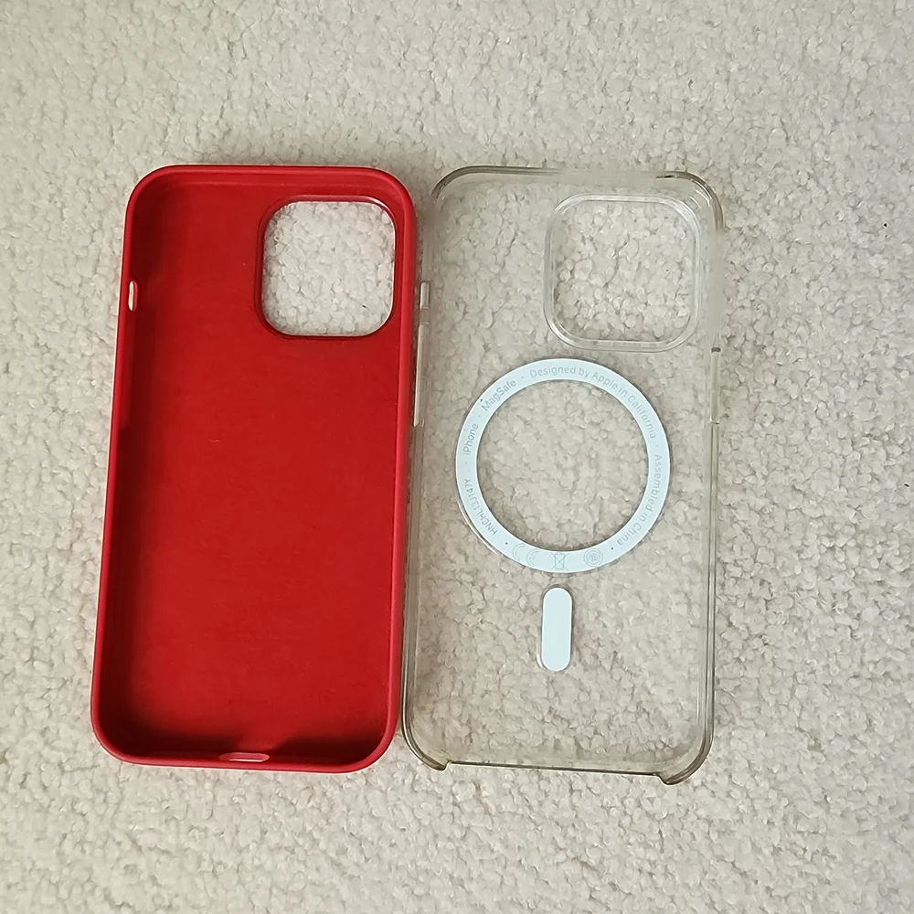 Apple iPhone Case Set in Vibrant Red and Clear